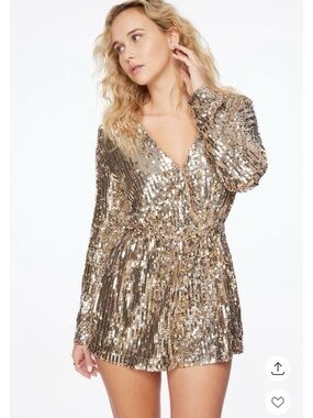 Dynamite Rose Gold Sequin Mini Romper